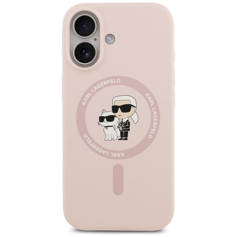 Karl Lagerfeld Silicone Karl & Choupette Ring MagSafe - Case iPhone 17 (pink) 3