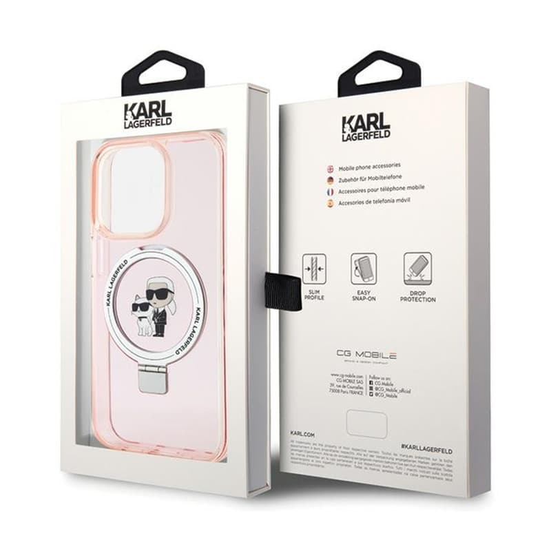 Karl Lagerfeld Ring Stand Karl & Choupette MagSafe - iPhone 15 Pro Case (pink) 7