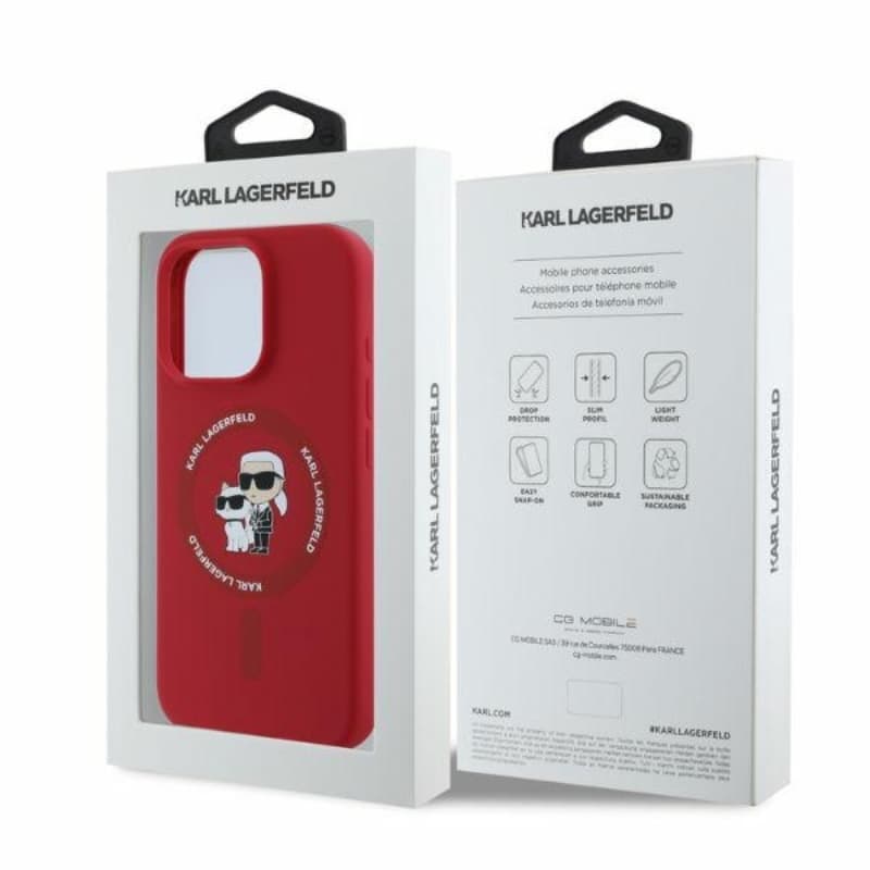 Karl Lagerfeld Silicone Karl & Choupette Ring MagSafe - Case iPhone 16 Pro Max (red) 5