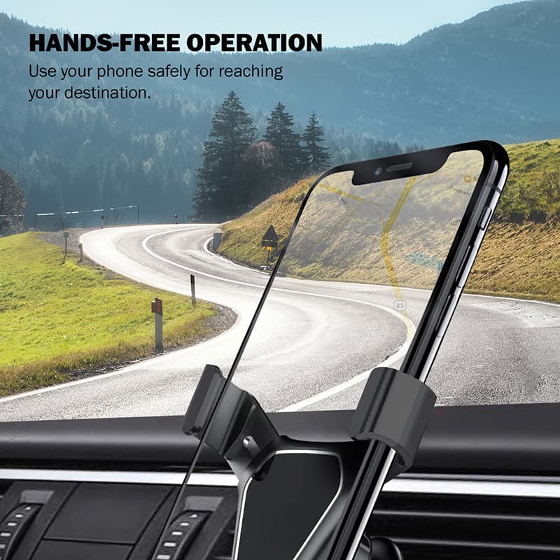 Crong Gravity Auto-Clip Car Holder - Gravity car holder for 4.7"- 6.5" phones (black) 7