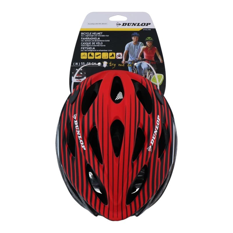 Dunlop - Adjustable MTB Bike Helmet Size M 55-58 cm (Red-Black) 3