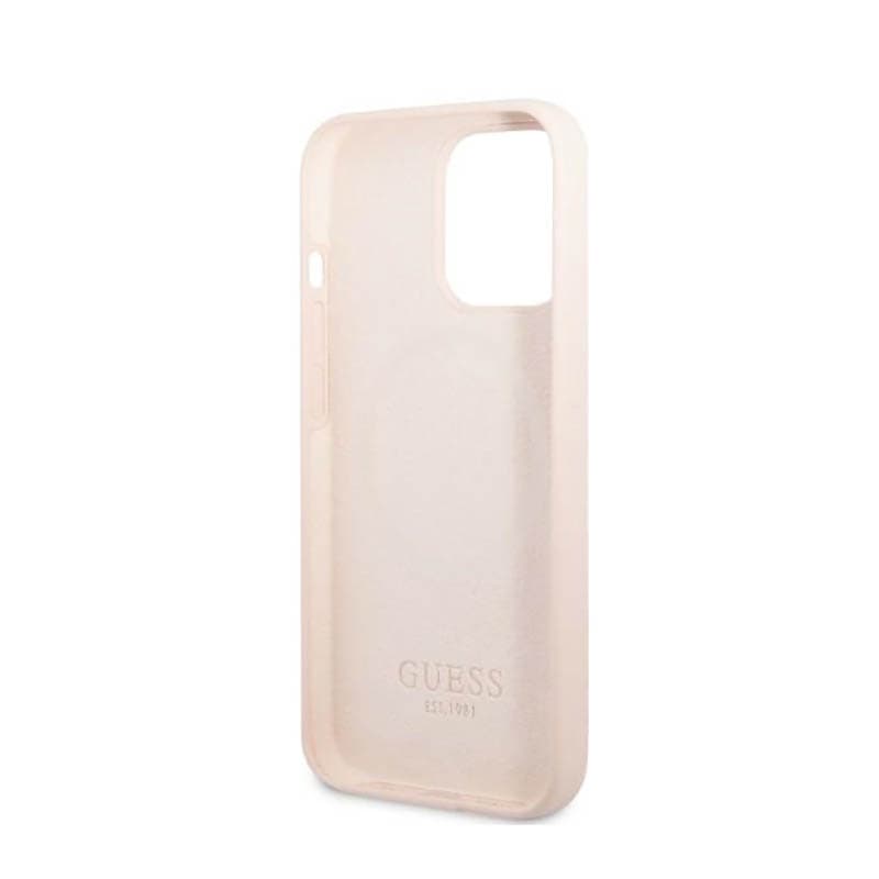 Guess Silicone Logo Plate MagSafe - Case for iPhone 13 Pro Max (Pink) 7