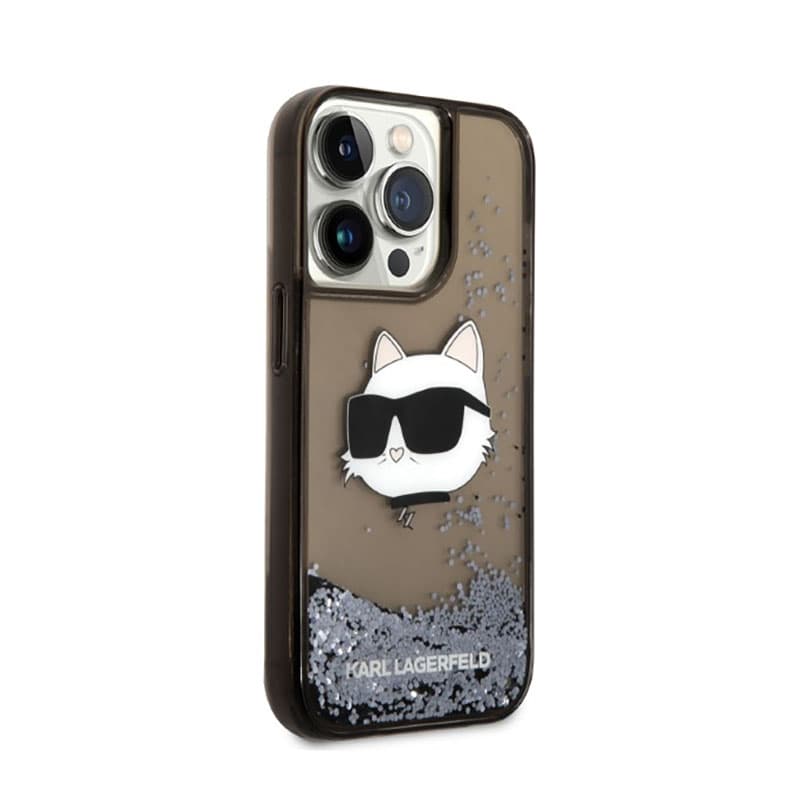 Karl Lagerfeld Liquid Glitter NFT Choupette Head - Case for iPhone 14 Pro (Black) 4