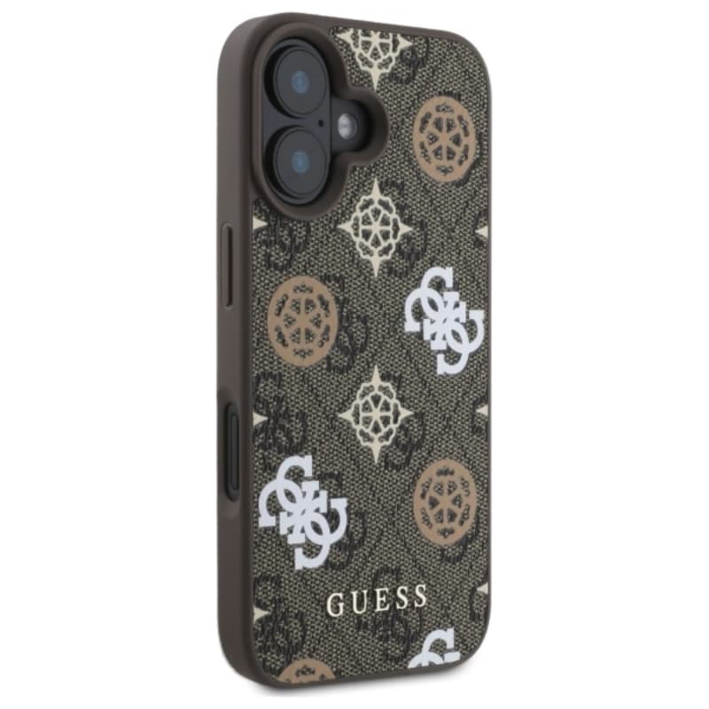 Guess Peony On 4G Background MagSafe - Case for iPhone 16 (brown) 4
