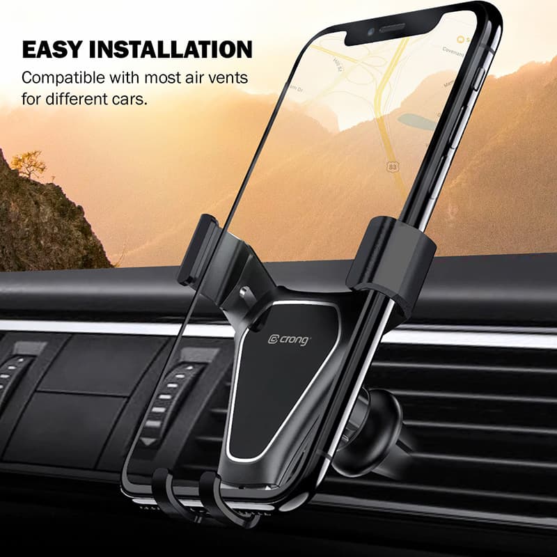 Crong Gravity Auto-Clip Car Holder - Gravity car holder for 4.7"- 6.5" phones (black) 8