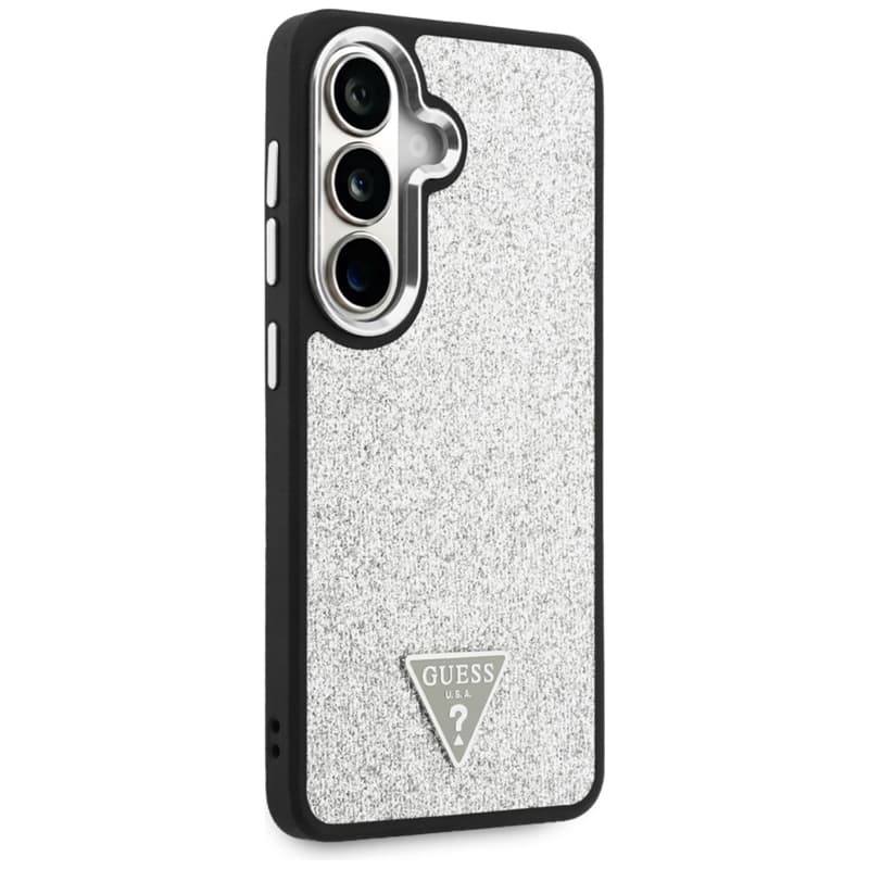 Guess Fixed Glitter Triangle MagSafe - Samsung Galaxy S26 Case (Silver) 4