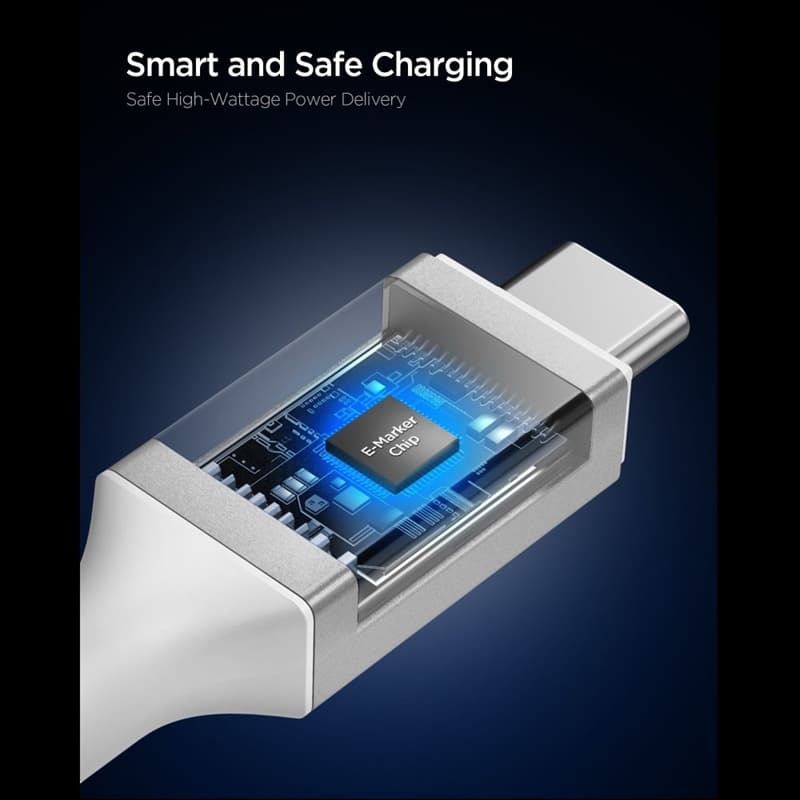 Spigen EB24015CC Essential - USB-C to USB-C PD Cable 240W 1.5m (White) 4