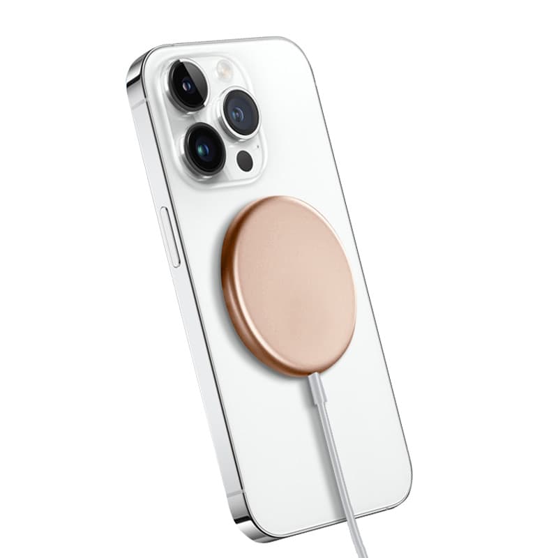 Crong MagSpot Wireless Charger – Aluminum MagSafe 15W Inductive Charger (Gold) 1