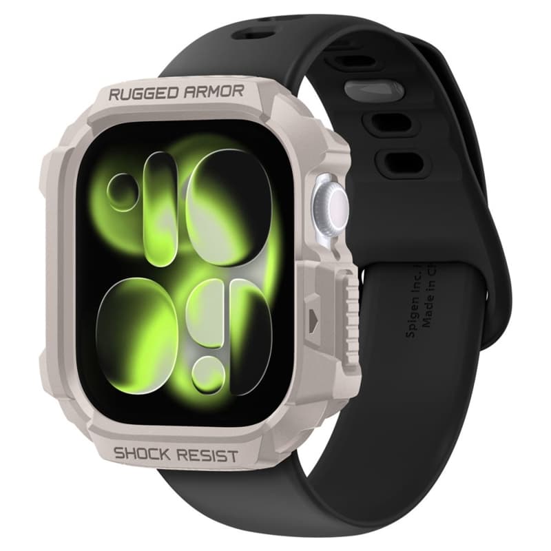 Spigen Rugged Armor V2 - Case for Apple Watch 10/11 42 mm (Dune Beige) 3