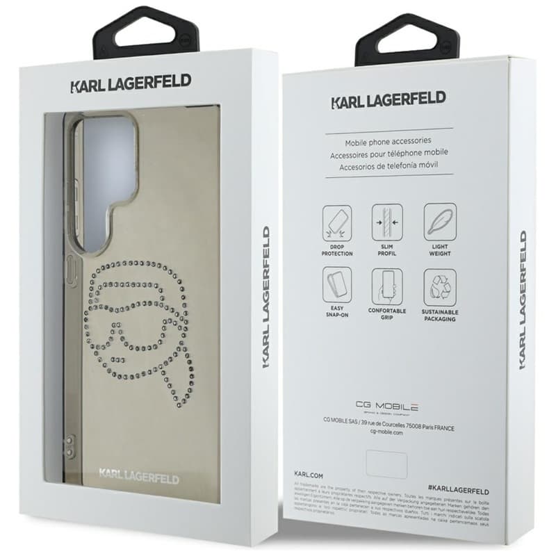 Karl Lagerfeld Rhinestones Karl Head Logo - Case for Samsung Galaxy S25 Ultra (Black) 8