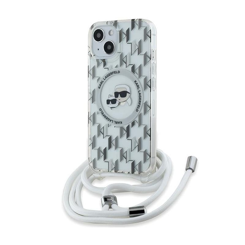 Karl Lagerfeld IML Crossbody Monogram Karl & Choupette Head MagSafe - iPhone 15 / 14 / 13 Case (Transparent) 1