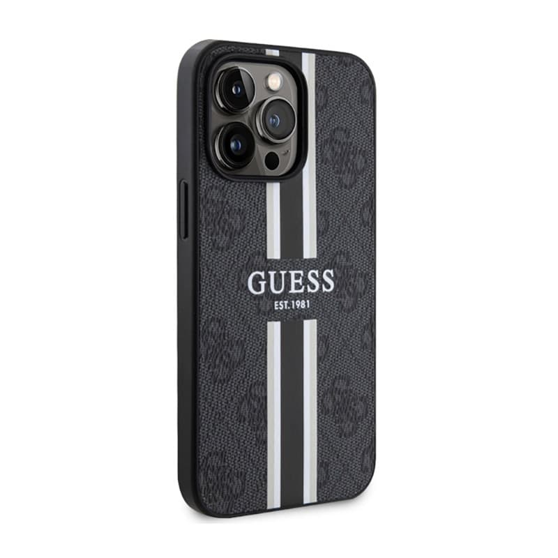 Guess 4G Printed Stripes MagSafe - Case for iPhone 13 Pro (Black) 4
