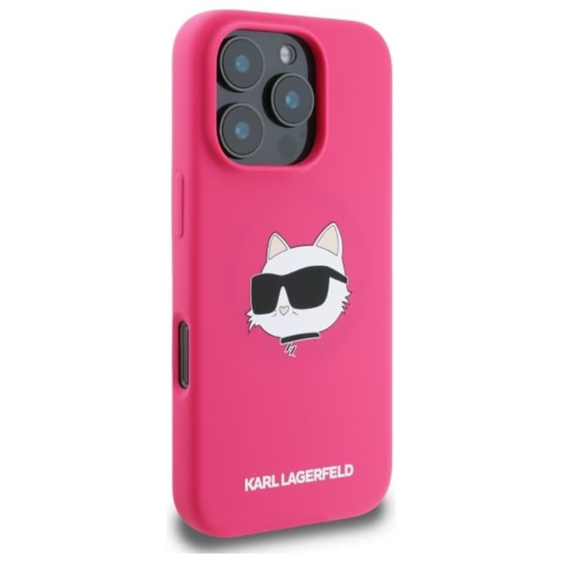 Karl Lagerfeld Silicone Choupette Head Print MagSafe - Case iPhone 16 Pro (fuchsia) 4