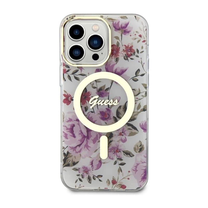 Guess Flower MagSafe - Case for iPhone 14 Pro (Transparent) 3