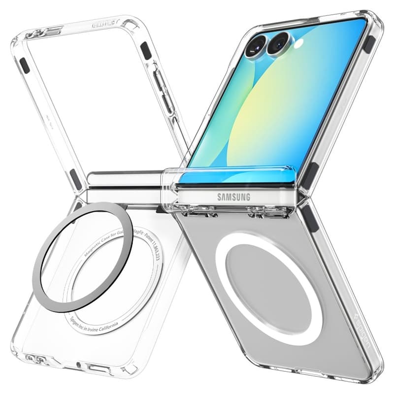 Spigen Ultra Hybrid Pro Mag MagSafe - Case for Samsung Galaxy Z Flip 7 (Clear/White) 2