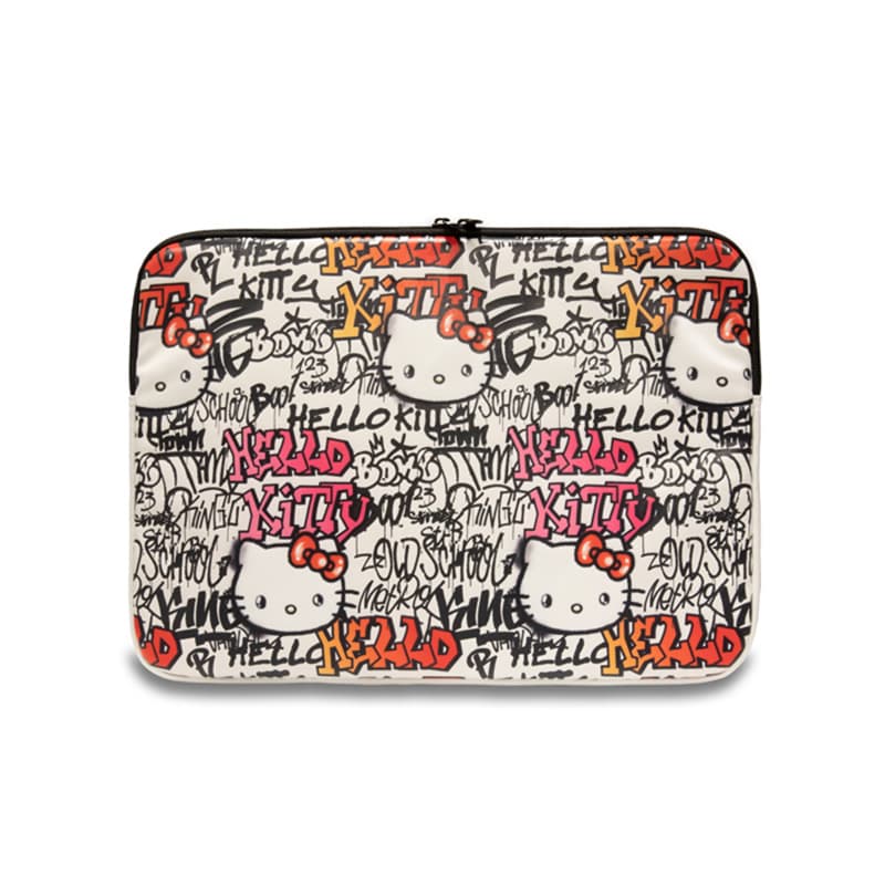 Hello Kitty Zip PU Tags Graffiti Sleeve - Notebook case 13" / 14" (beige) 1