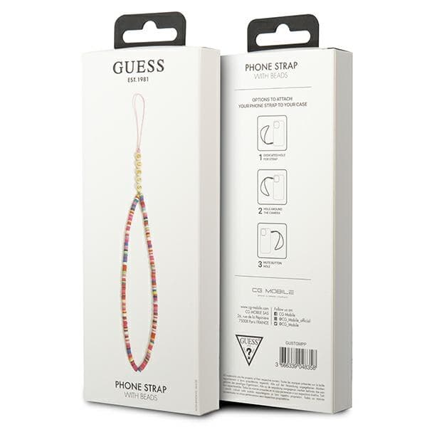 Guess Phone Strap Beads Heishi Multicolor Pink 3