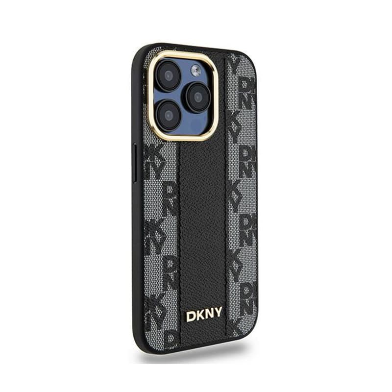DKNY Leather Checkered Mono Pattern MagSafe - Case for iPhone 15 Pro Max (Black) 4