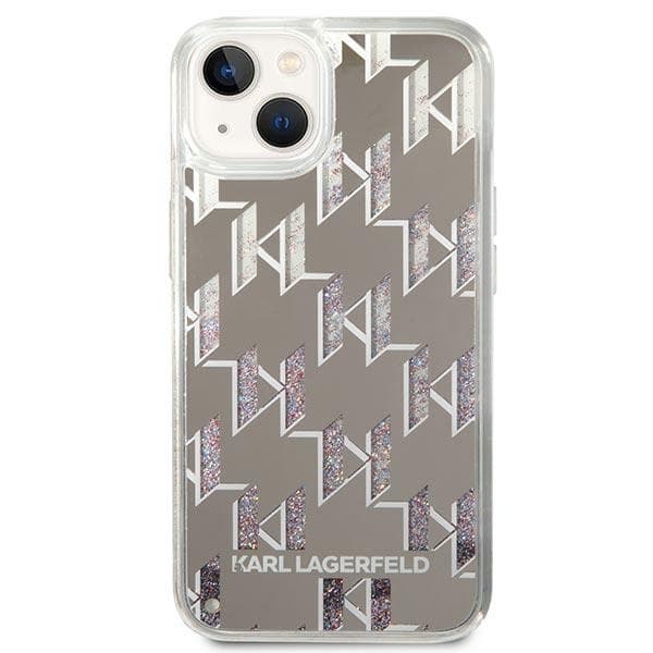 Karl Lagerfeld Monogram Liquid Glitter - Case for iPhone 14 (Silver) 3