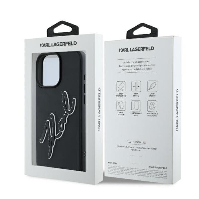 Karl Lagerfeld 3D Rubber Bicolor Signature - Case for iPhone 16 Pro (black) 8