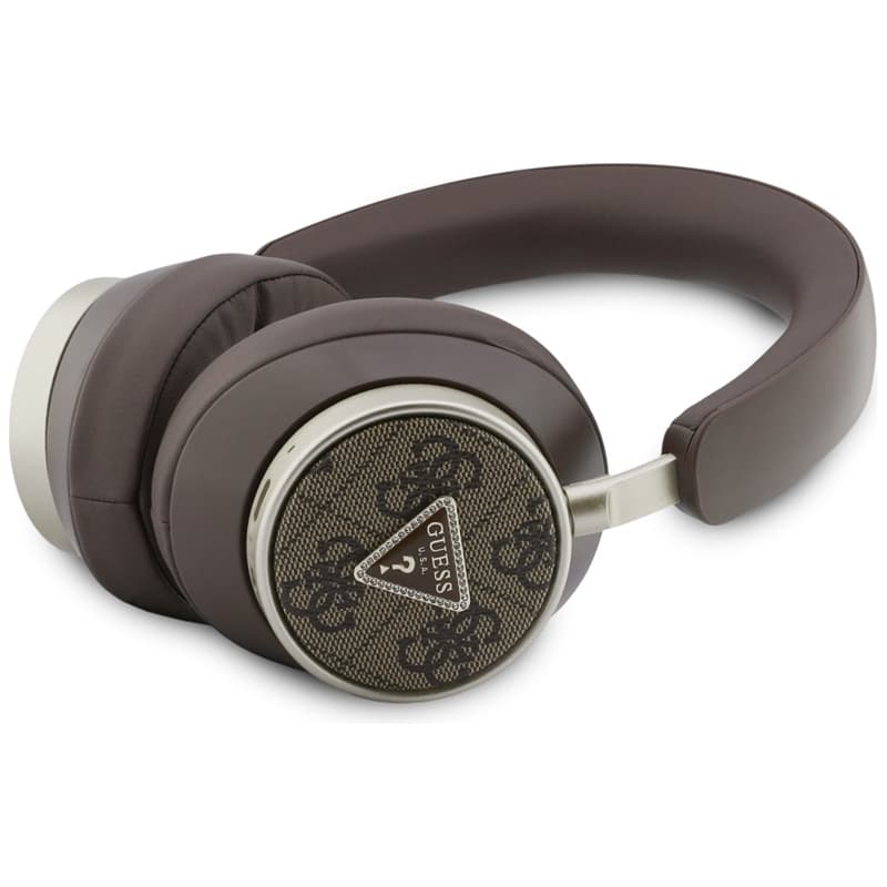 Guess 4G Triangle Logo - Wireless Bluetooth V5.4 ENC Over-Ear Headphones (Brown) 2