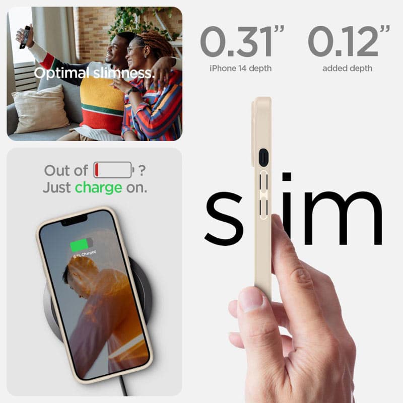 Spigen Ulra Hybrid - Case for iPhone 15 Plus / iPhone 14 Plus (Beige) 2