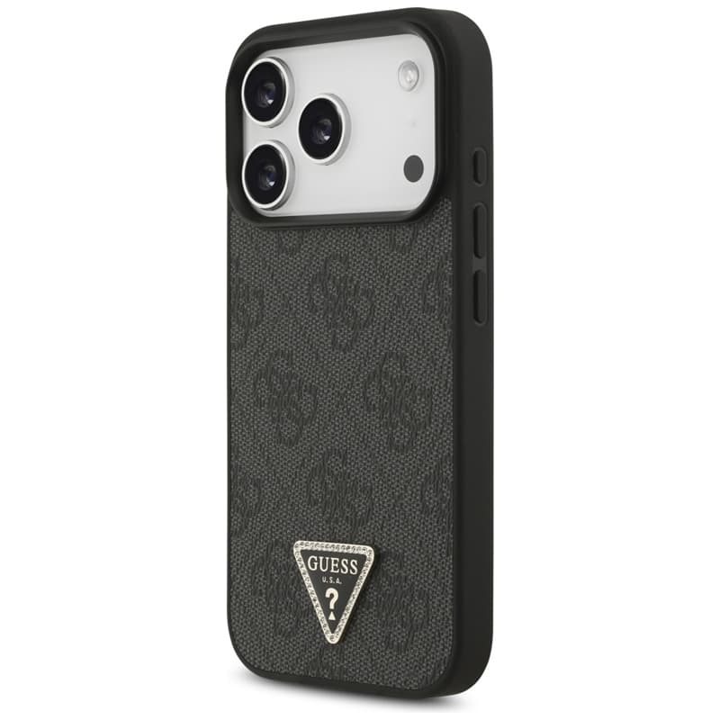 Guess Leather 4G Triangle Strass MagSafe - Case iPhone 17 Pro (Black) 2