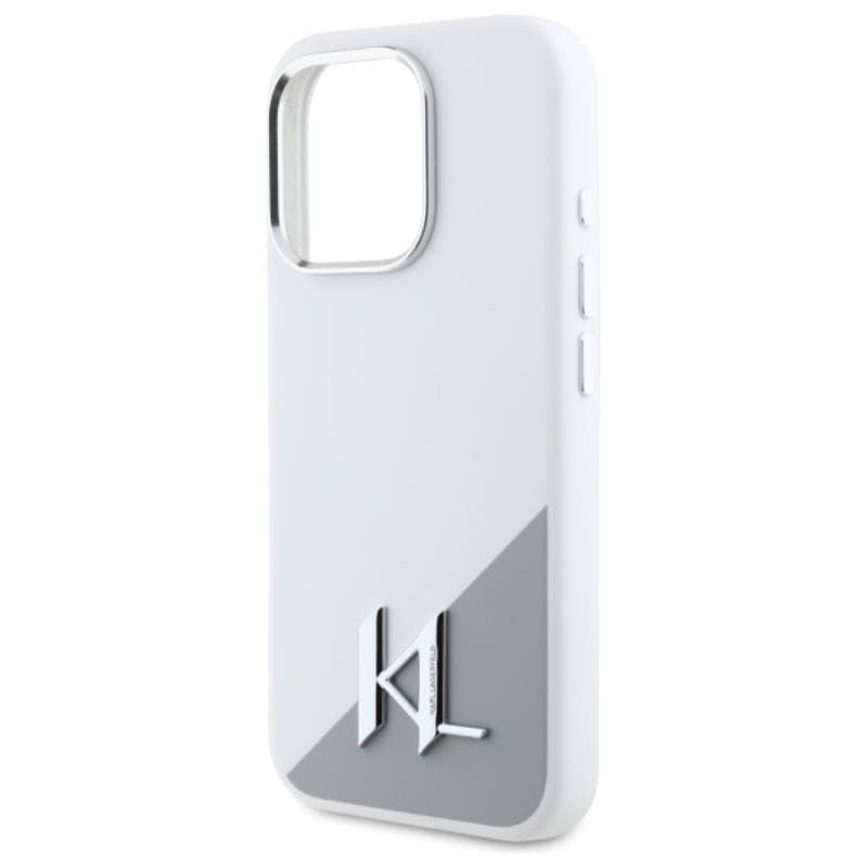 Karl Lagerfeld Silicone Shadow Metal Initial MagSafe - Case for iPhone 16 Pro Max (white) 6