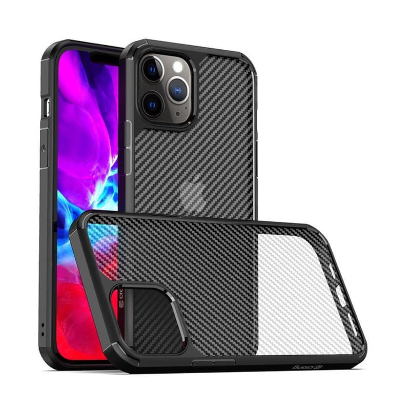 Crong Hybrid Carbon - iPhone 12 Pro Max Case (Black) 4