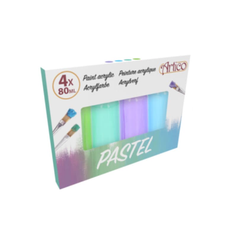 Artico - Set of acrylic pastel paints 80 ml 4 colours (Set 2) 3