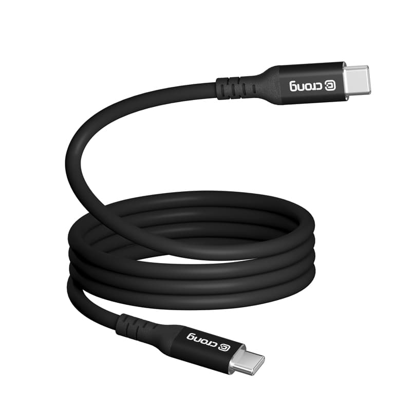 Crong Soft Link - 100W PD 5A USB-C to USB-C Cable 25cm (Black) 1