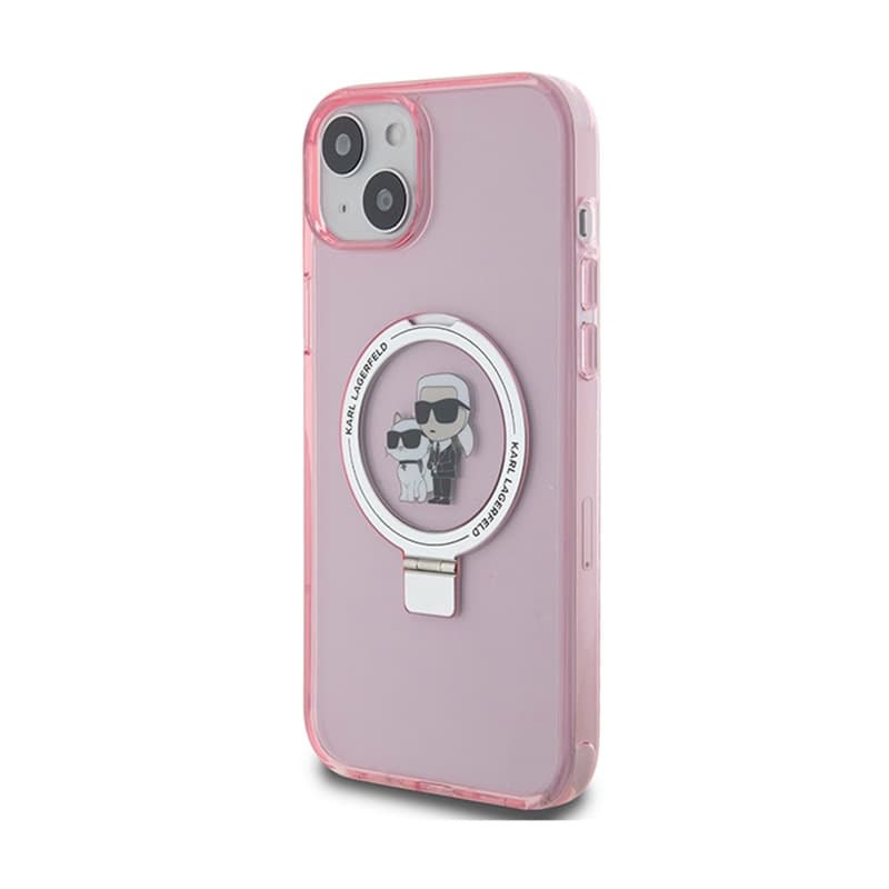 Karl Lagerfeld Ring Stand Karl & Choupette MagSafe - iPhone 15 Plus Case (pink) 2