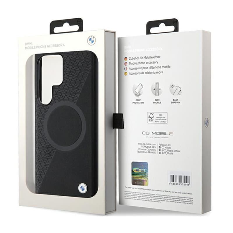 BMW Leather Half Textured & Circle MagSafe - Case for Samsung Galaxy S24 Ultra (black) 8