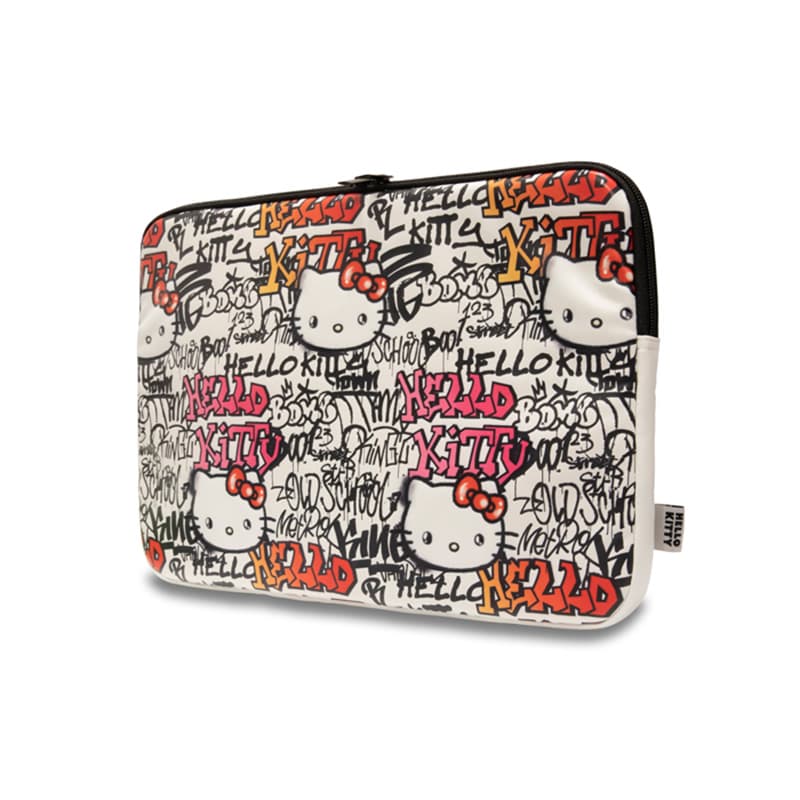 Hello Kitty Zip PU Tags Graffiti Sleeve - Notebook case 13" / 14" (beige) 2