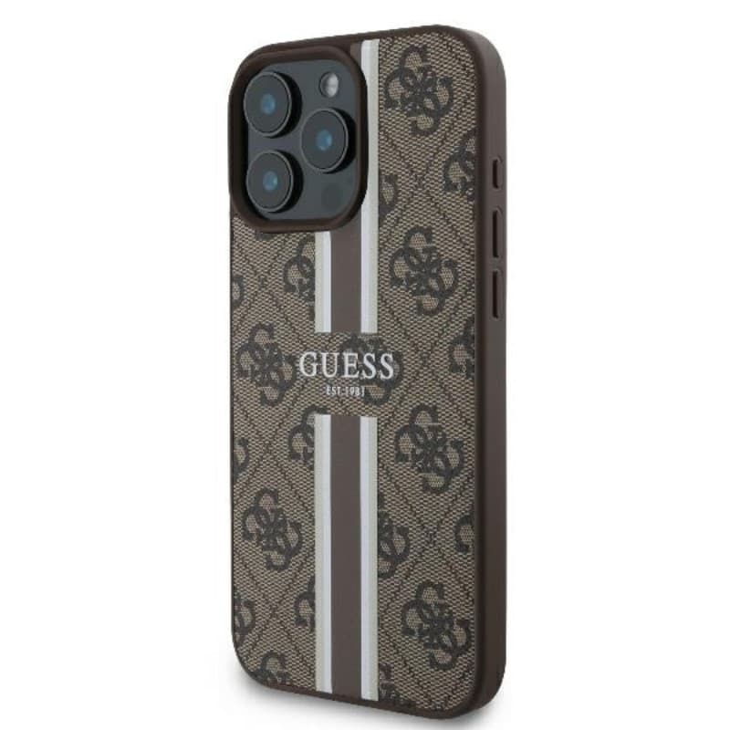 Guess 4G Printed Stripes MagSafe - Case for iPhone 16 Pro (brown) 2