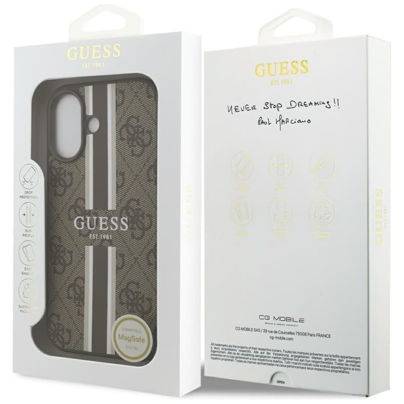 Guess 4G Printed Stripes MagSafe - Case iPhone 17 (brown) 8