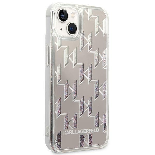Karl Lagerfeld Monogram Liquid Glitter - Case for iPhone 14 (Silver) 4