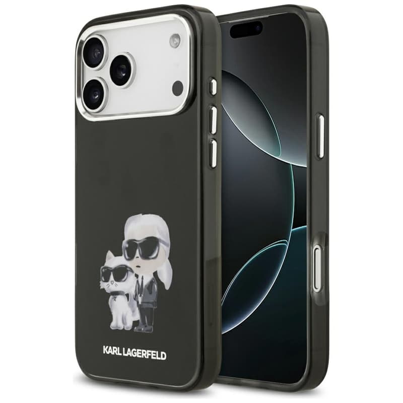 Karl Lagerfeld IML Aquarelle Karl & Choupette & Logo MagSafe - Case iPhone 17 Pro (Black) 1