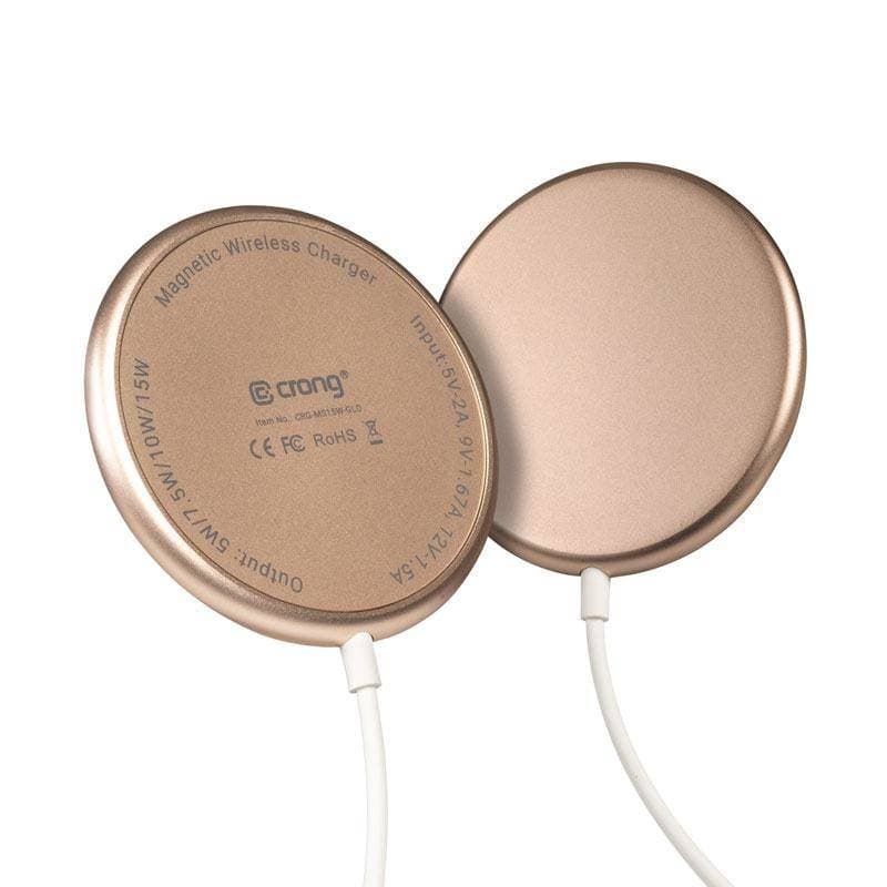 Crong MagSpot Wireless Charger – Aluminum MagSafe 15W Inductive Charger (Gold) 4