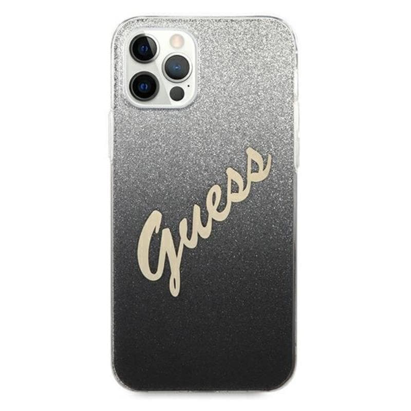 Guess Glitter Gradient Script - iPhone 12 / iPhone 12 Pro Case (Black) 3