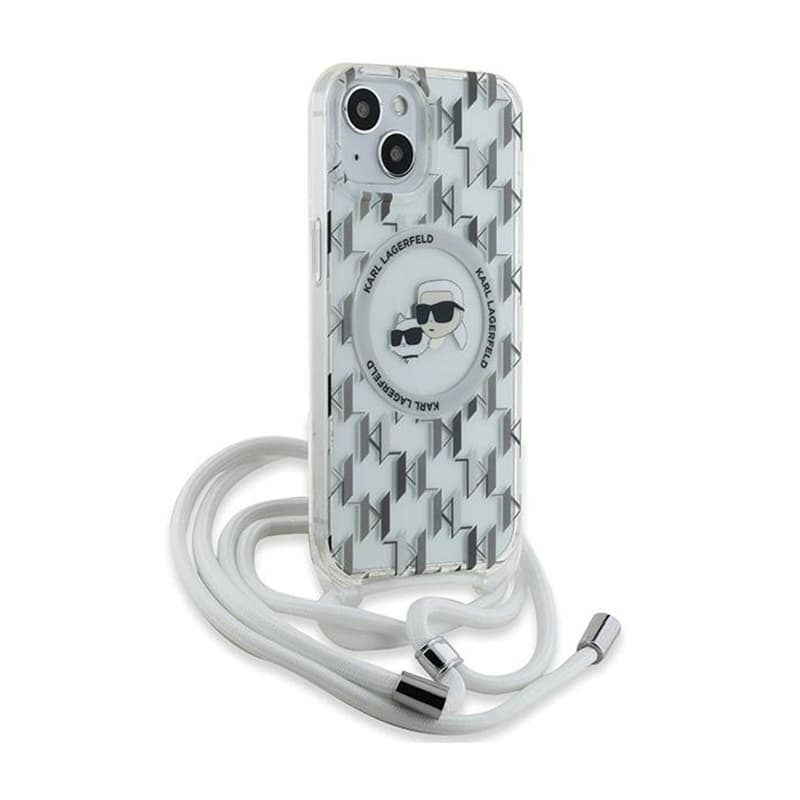 Karl Lagerfeld IML Crossbody Monogram Karl & Choupette Head MagSafe - iPhone 15 / 14 / 13 Case (Transparent) 3