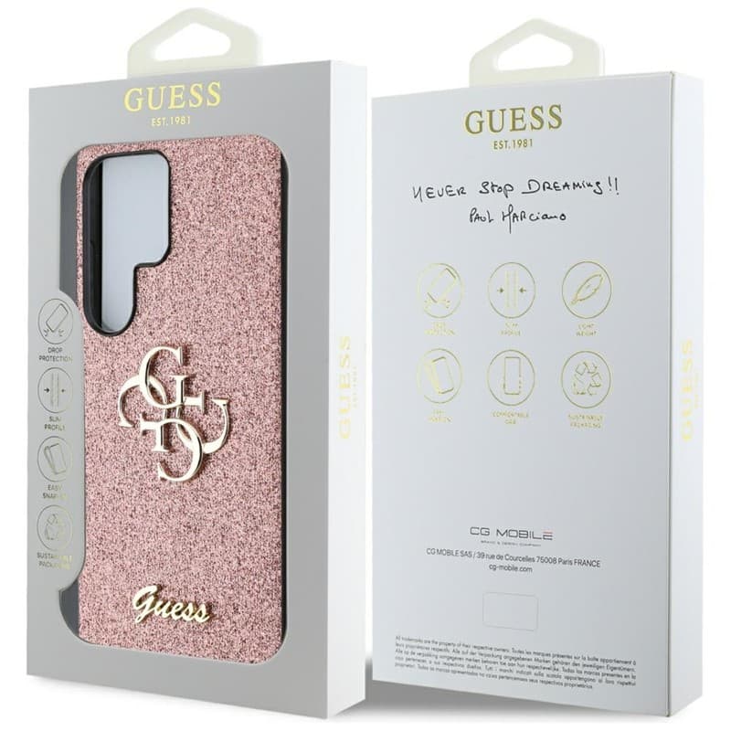 Guess Fixed Glitter Big 4G Metal Logo - Case for Samsung Galaxy S25 Ultra (pink) 8