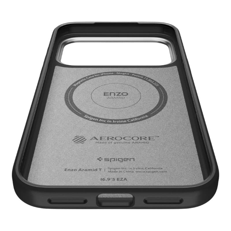 Spigen Enzo Aramid T Mag MagSafe - Case for iPhone 17 Pro Max (Black/Silver) 8