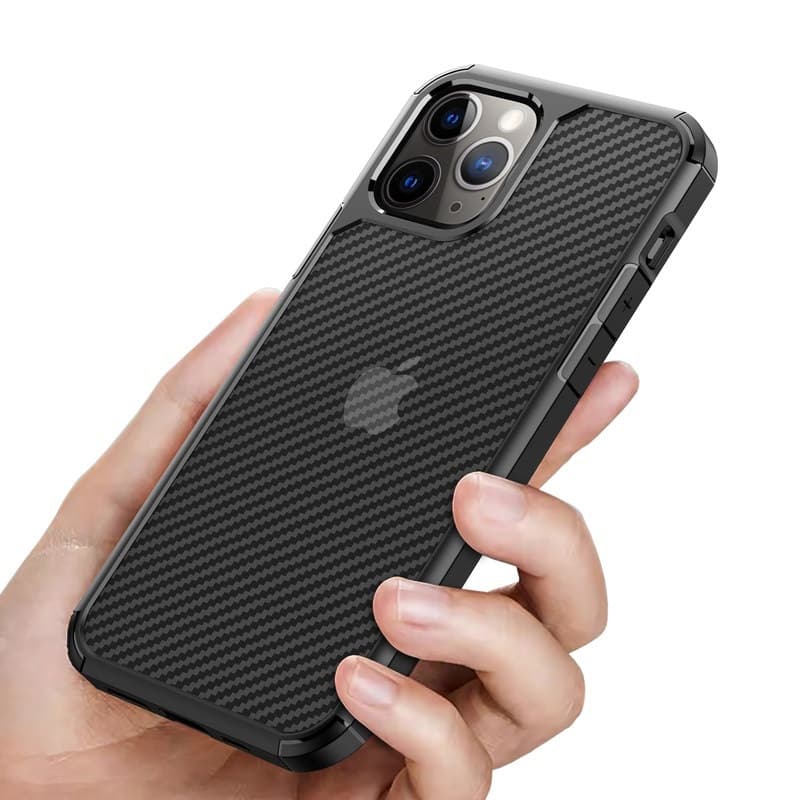 Crong Hybrid Carbon - iPhone 12 Pro Max Case (Black) 5