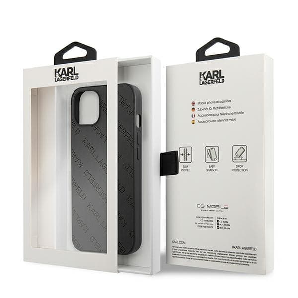 Karl Lagerfeld Perforated Allover - Cover for iPhone 13 mini (Black) 8