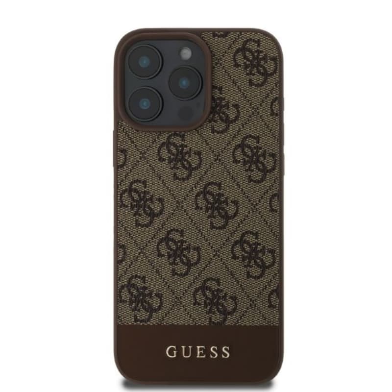 Guess 4G Bottom Stripe - Case for iPhone 16 Pro (brown) 4