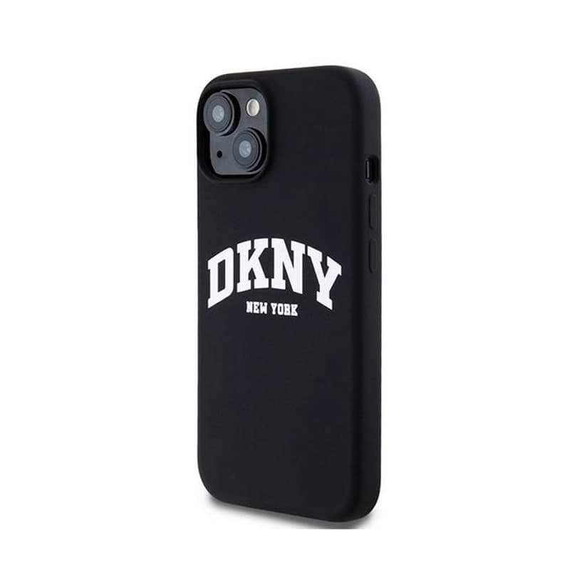 DKNY Liquid Silicone White Printed Logo MagSafe - Case for iPhone 15 Plus / 14 Plus (black) 2