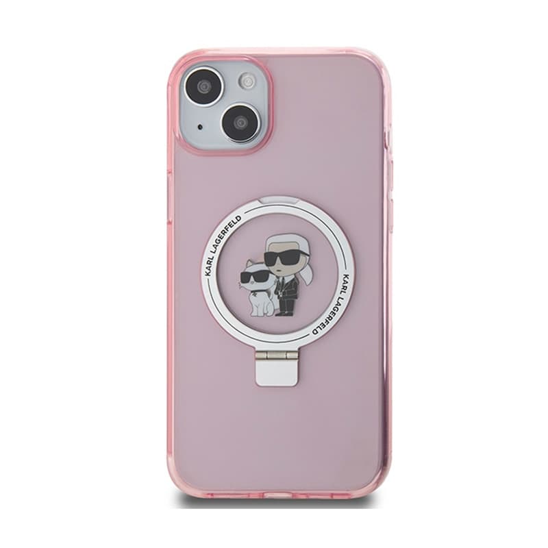 Karl Lagerfeld Ring Stand Karl & Choupette MagSafe - iPhone 15 Plus Case (pink) 3