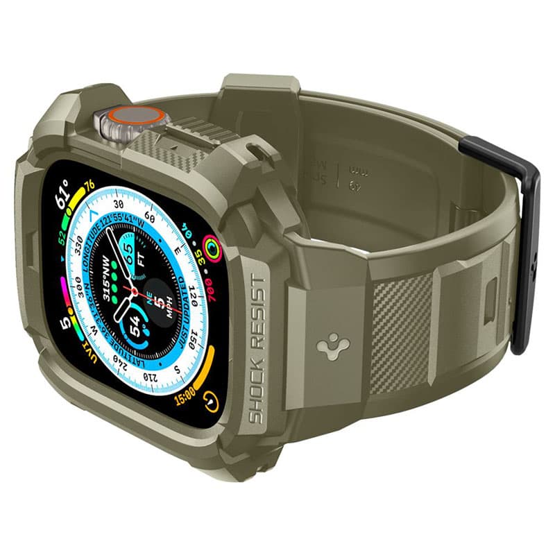 Spigen Rugged Armor Pro - Strap with case for Apple Watch Ultra 49 mm (Vintage Khaki) 3