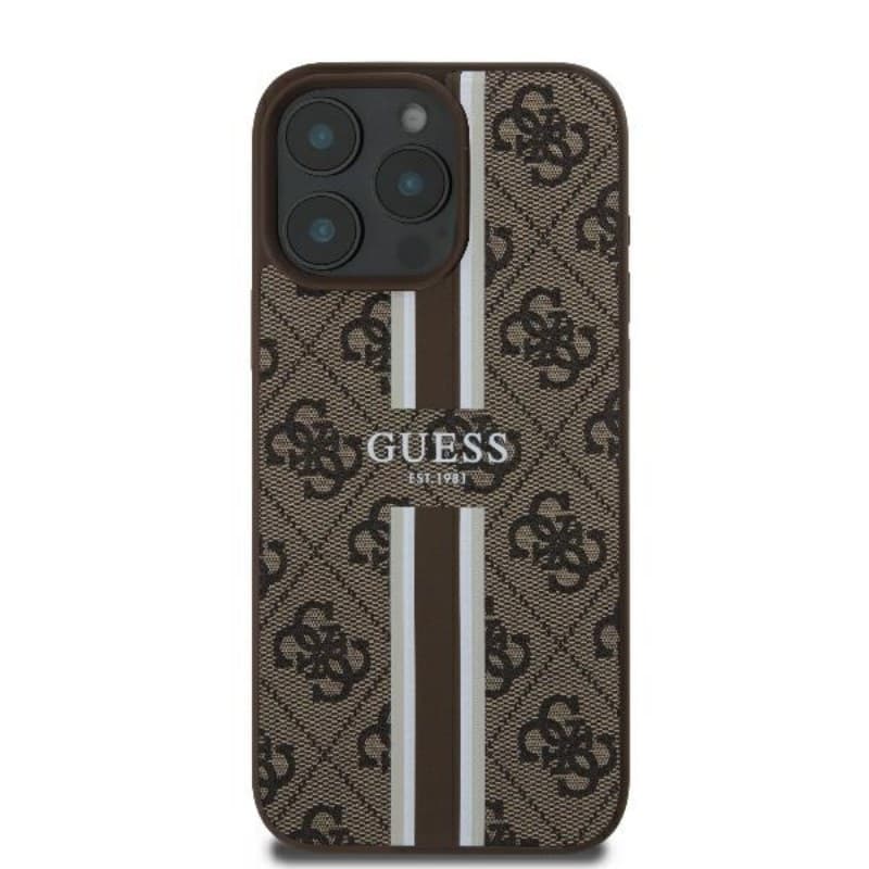 Guess 4G Printed Stripes MagSafe - Case for iPhone 16 Pro (brown) 3